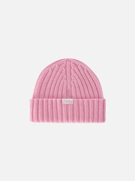 Gorro beanie Wengen rosa con bordado Princess 