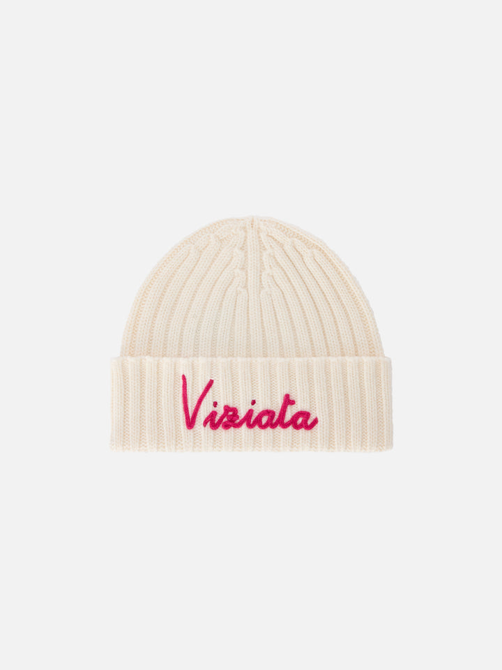 Bonnet Wengen écru avec broderie Viziata 