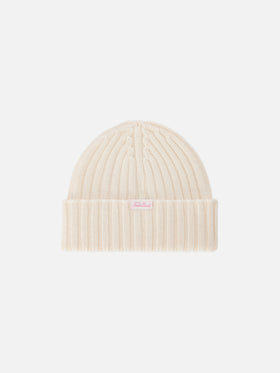 Off white Wengen beanie with Viziata embroidery