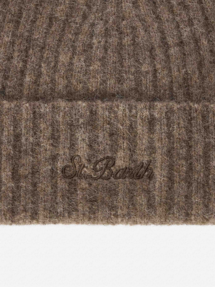 Gorro de mezcla de alpaca Nut Wengen con bordado del logotipo 