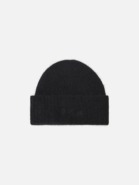 Black stretch alpaca hat Wengen