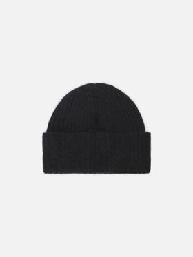 Black stretch alpaca hat Wengen