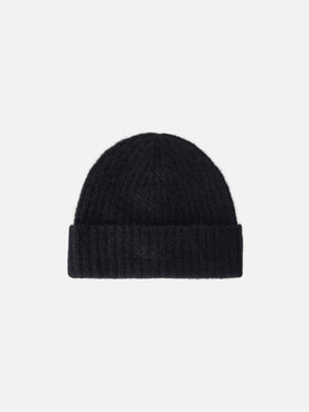 Gorro beanie Wengen negro en mezcla de alpaca 
