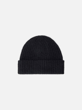 Gorro beanie Wengen negro en mezcla de alpaca 
