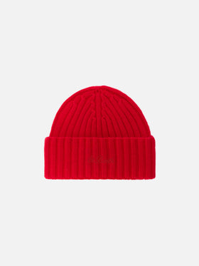 Gorro beanie Wengen 100% WOOL en rojo 