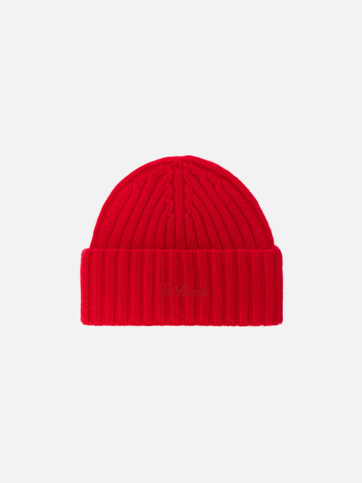 100% WOOL Wengen beanie in red
