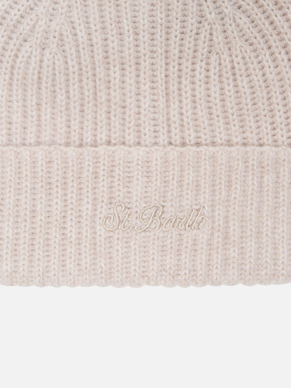 Beige Wengen Kaschmir-Mütze 