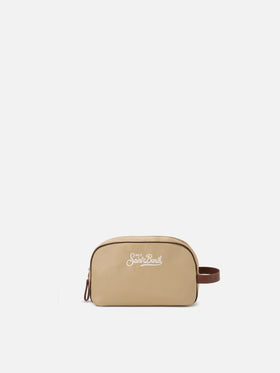 Beauty Bag Westwood in nylon beige tinta unita