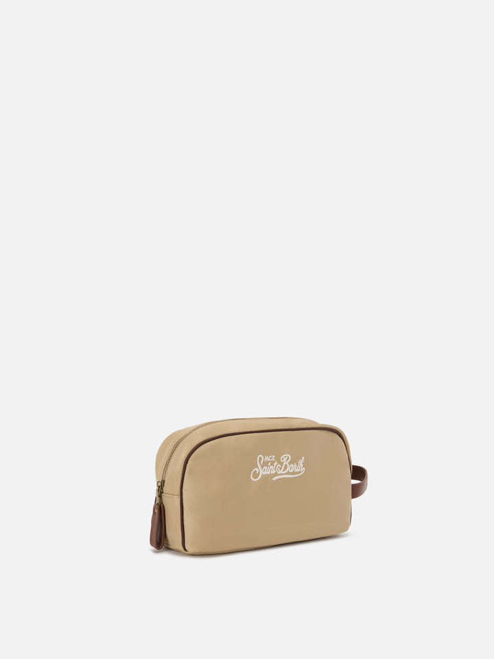 Westwood beige nylon beauty bag