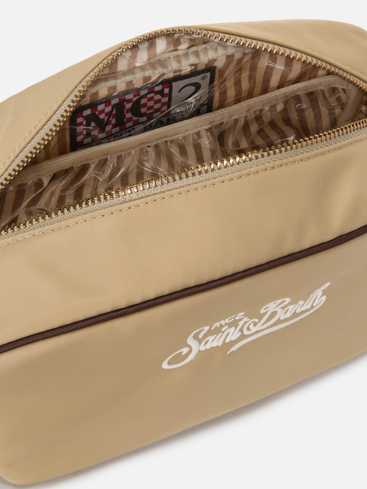 Beauty Bag Westwood in nylon beige tinta unita