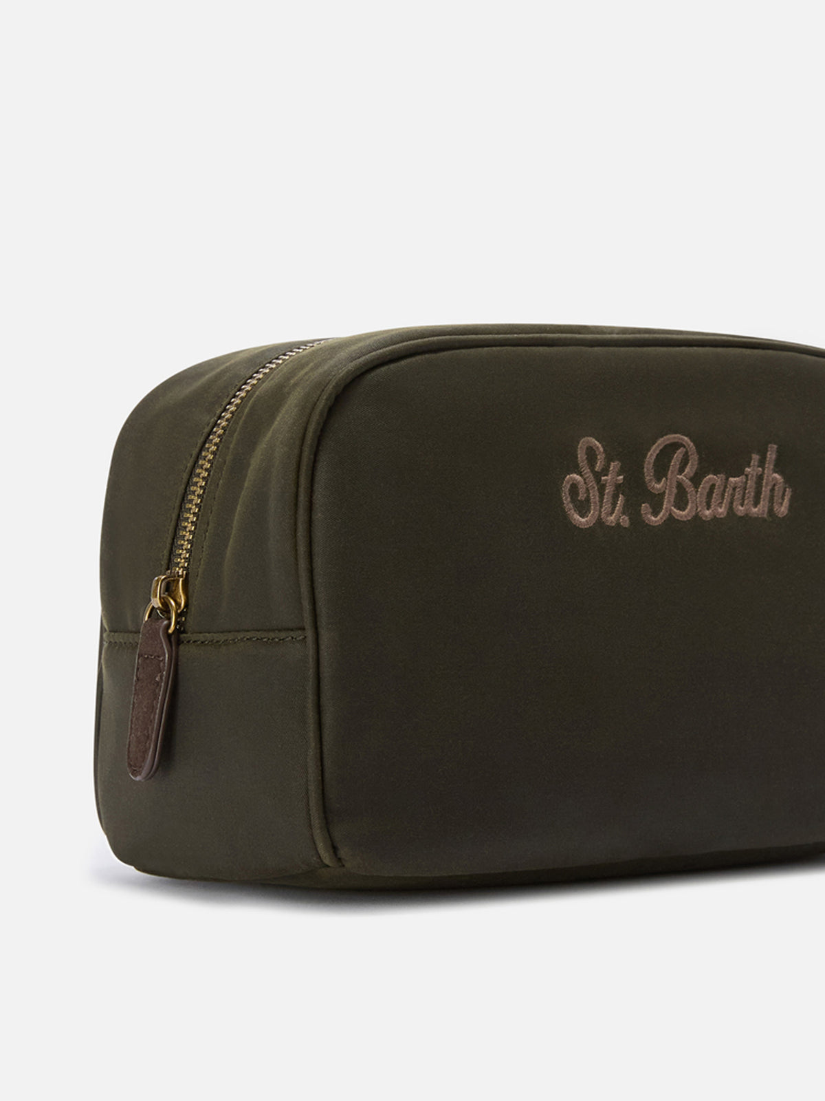 Trousse de toilette Westwood en tissu ciré vert militaire avec logo brodé 