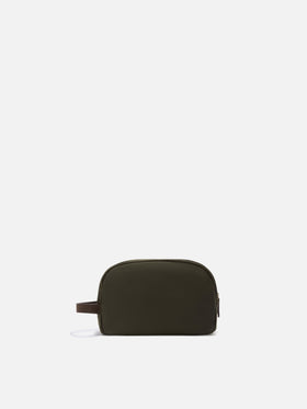 Trousse de toilette Westwood en tissu ciré vert militaire avec logo brodé 