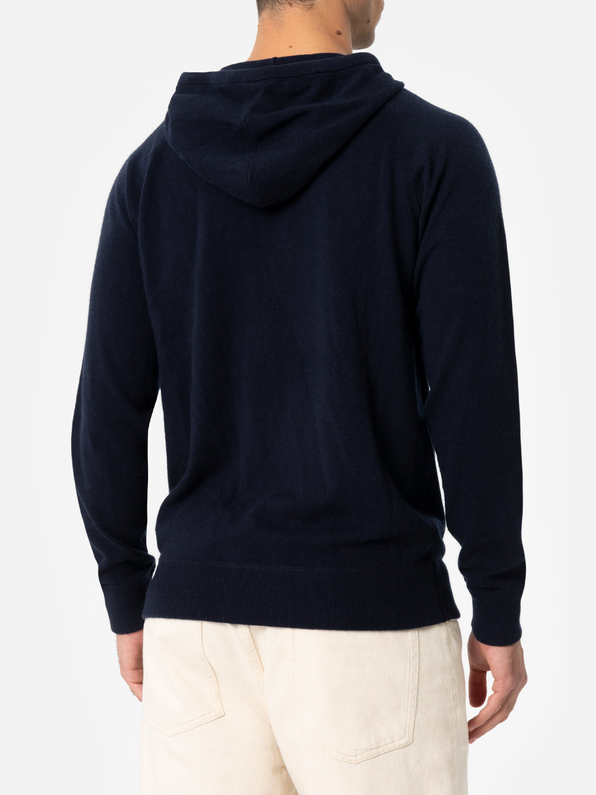 Man navy blue lambswool hooded sweater Mahony - MC2 Saint Barth