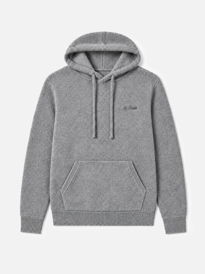 Maglione con cappuccio Willbur grigio melange