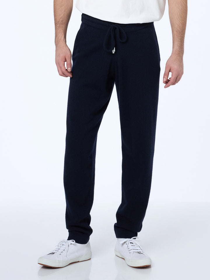 Man knitted blue jogger pants Walton - MC2 Saint Barth