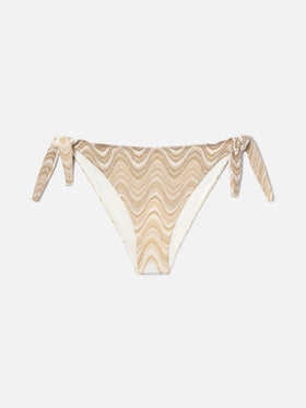 Yali classic bikini bottoms in gold degradé raschel fabric