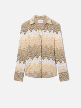 Joys degradé raschel shirt with wave pattern