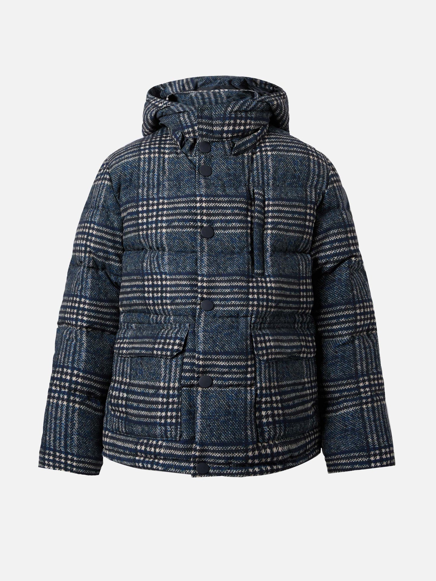 Piumino con cappuccio Baxter con stampa Principe di Galles