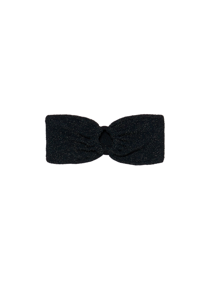 Yulia black lurex crinkle bandeau top - MC2 Saint Barth