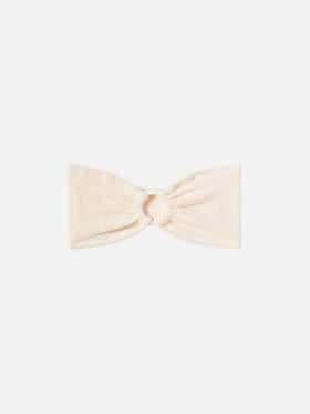 Yulia top bikini a fascia in tessuto crinkle beige