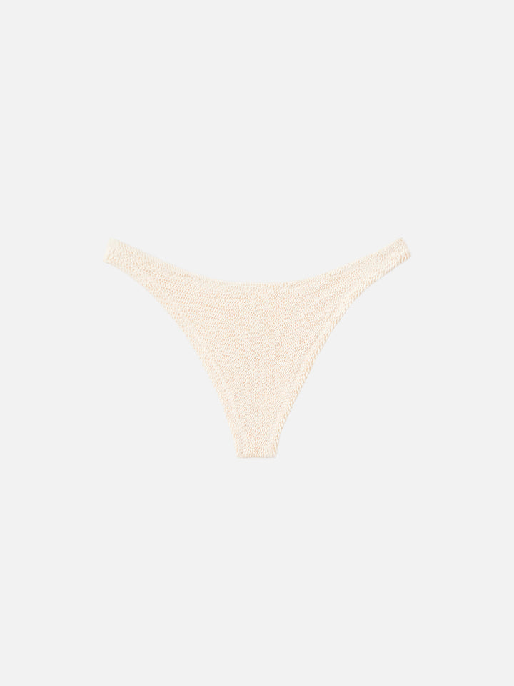 Bikini Yulia Naomi a fascia in tessuto crinkle beige