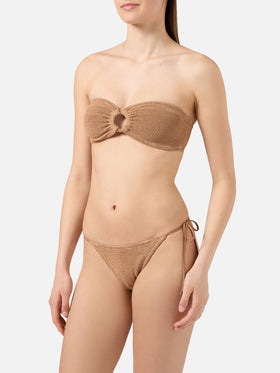 Yulia Norah dark orange crinkle bikini