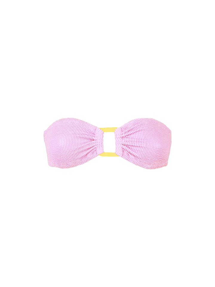 Bandeau-Oberteil in Crinkle-Optik