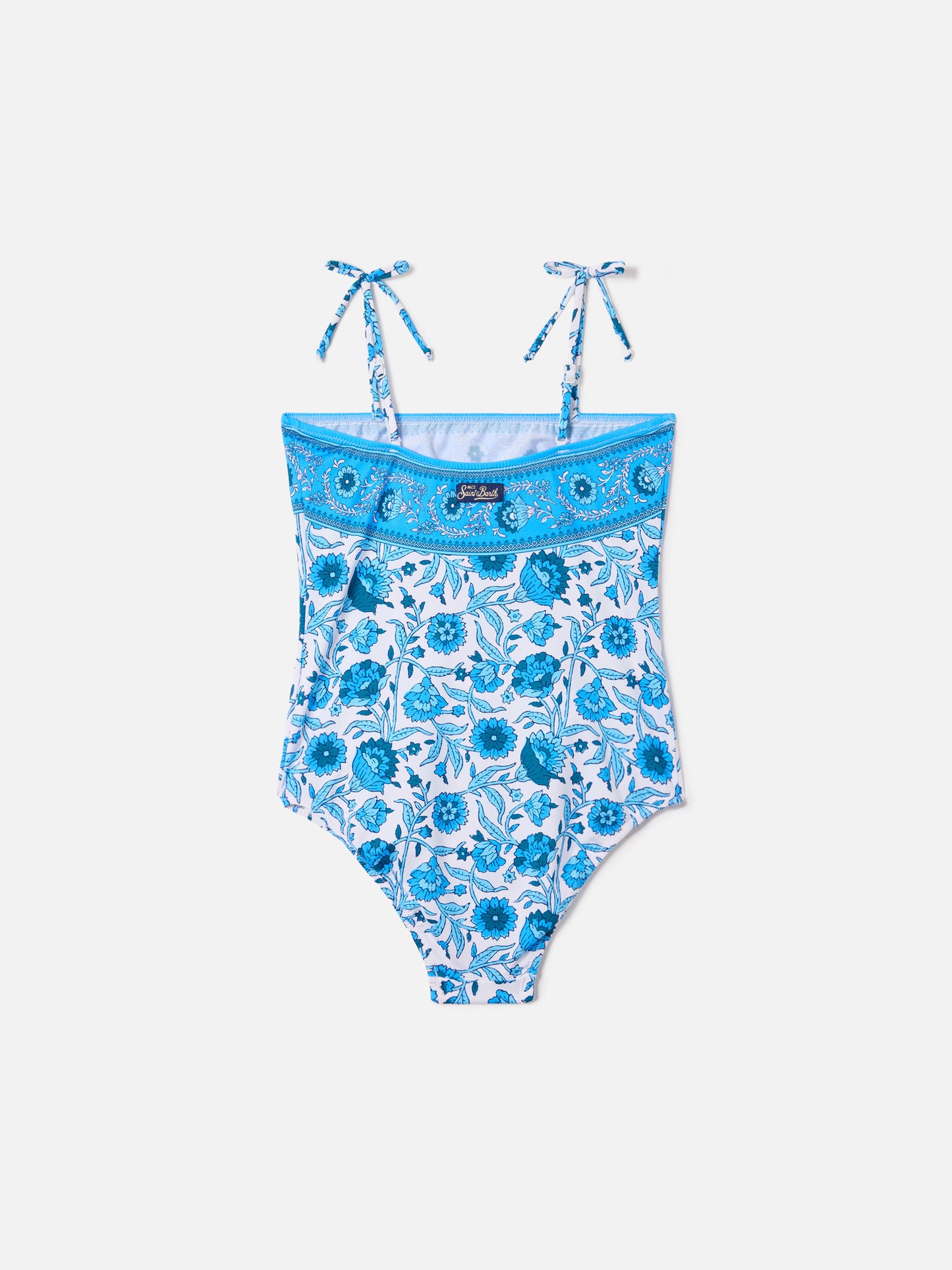 Costume intero Zadig con stampa floreale batik blu