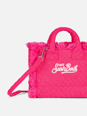 Borsa Mini Vanity in spugna fucsia goffrata