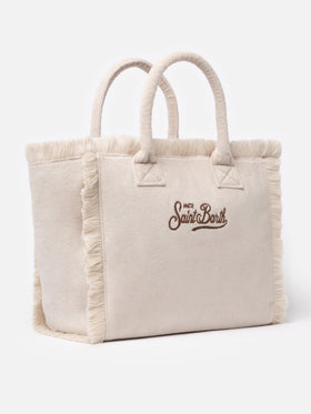 Beige terry Vanity Sponge tote bag