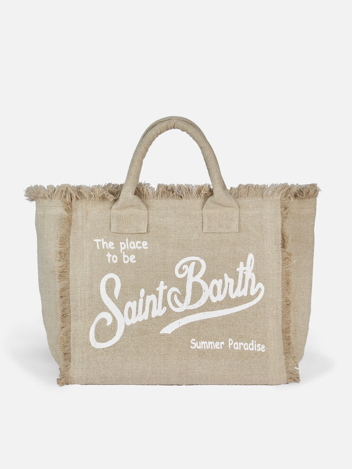 Vanity beige linen shoulder bag - MC2 Saint Barth