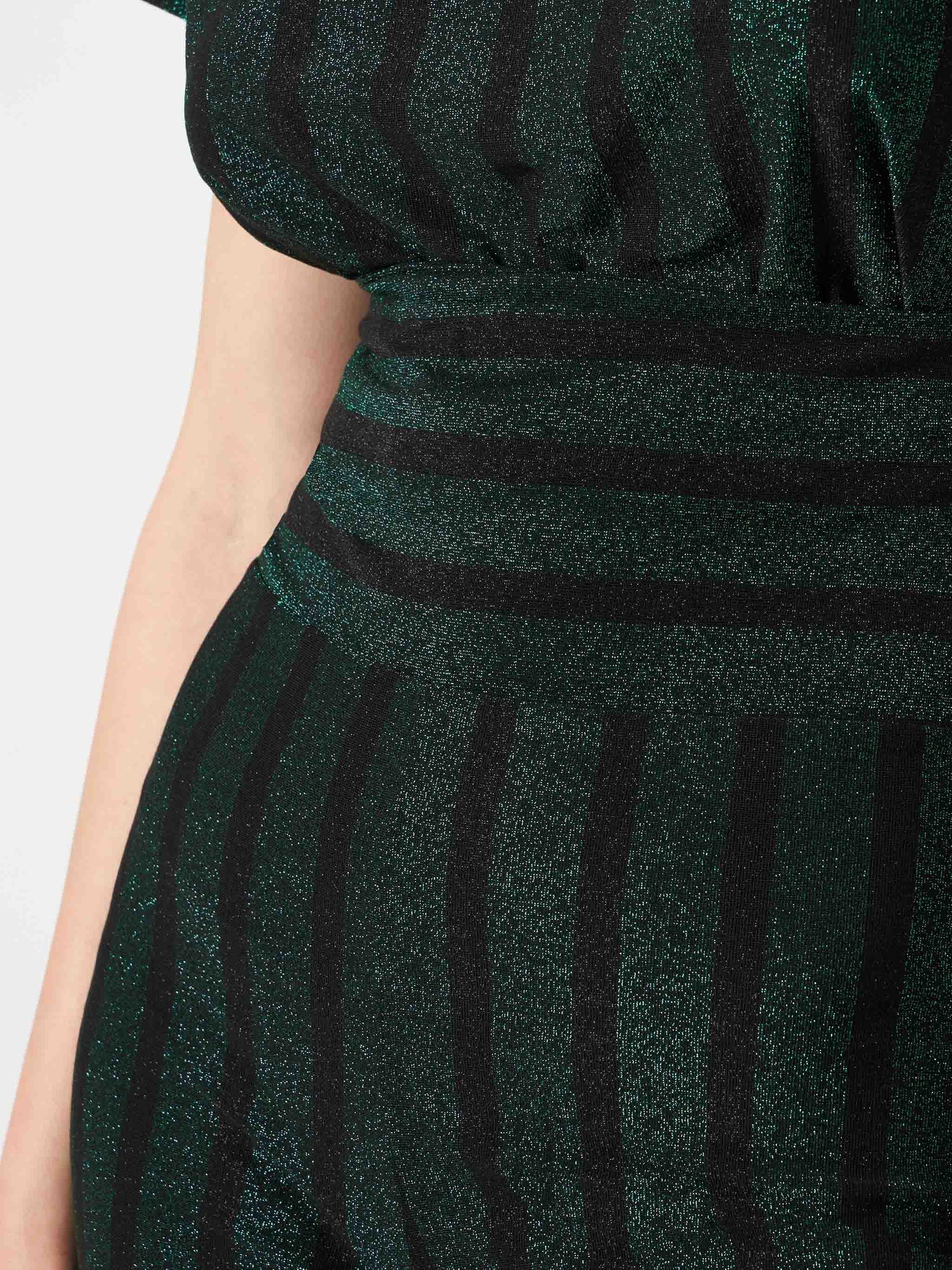 Black and green glitter striped palazzo pants - MC2 Saint Barth