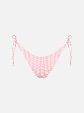 Pink gingham print swim briefs - MC2 Saint Barth