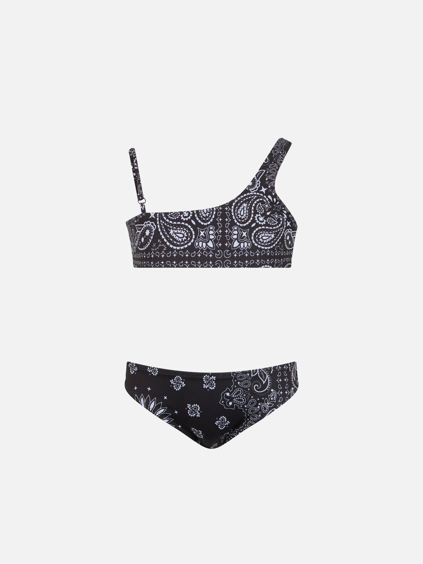 Girl one shoulder bikini Vivy with bandanna print - MC2 Saint Barth