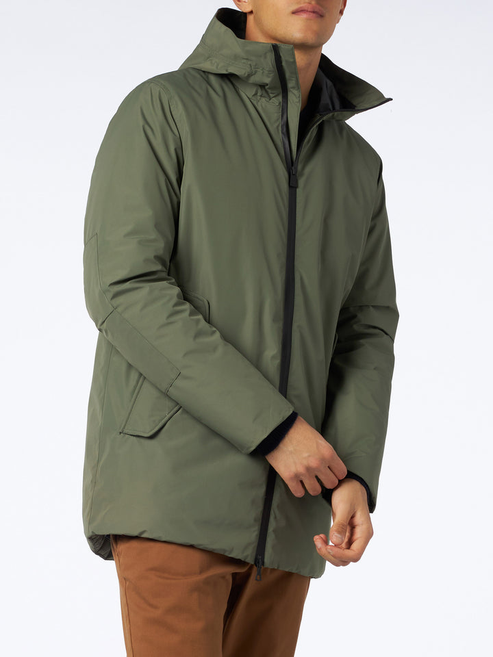 Man hooded military green Voyager parka jacket - MC2 Saint Barth