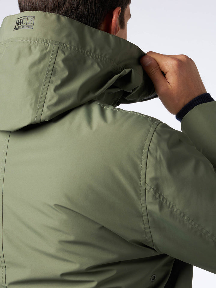 Man hooded military green Voyager parka jacket - MC2 Saint Barth