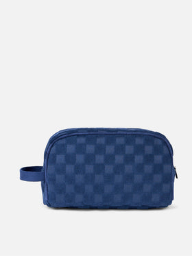 Blue terry embossed beauty case