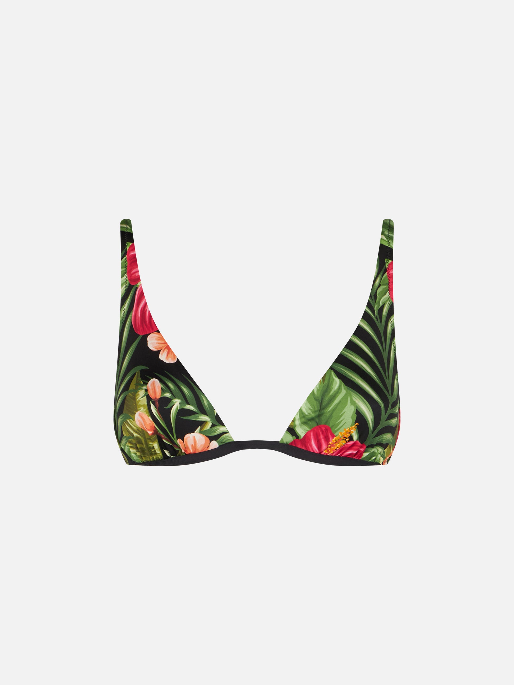 Tropical ibiscus jumbo print V-wired top - MC2 Saint Barth