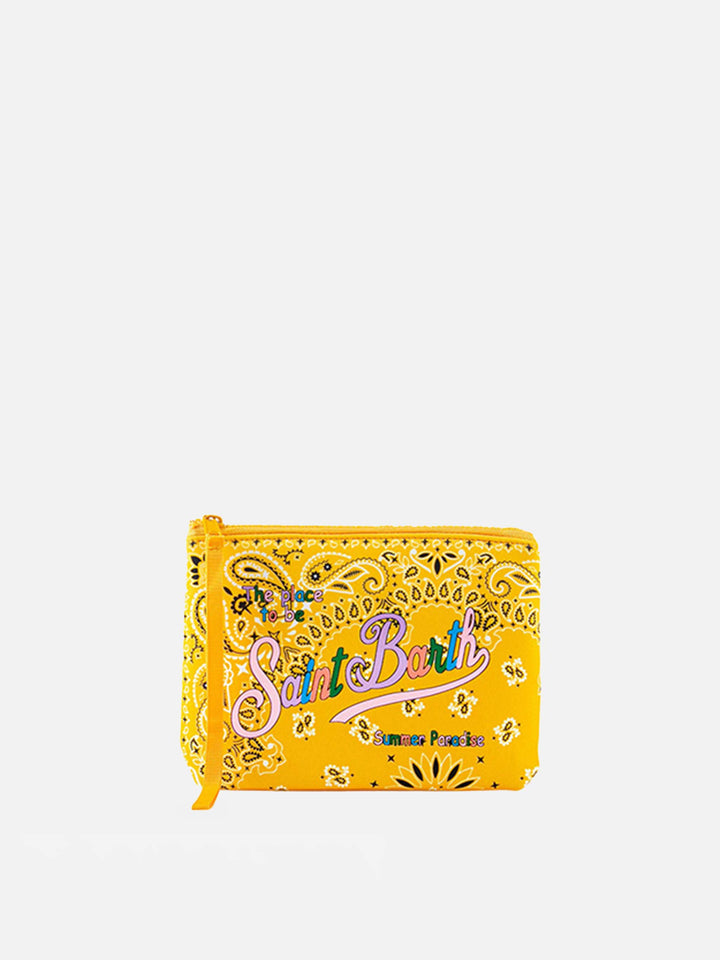 Pochette Aline in scuba con stampa bandana