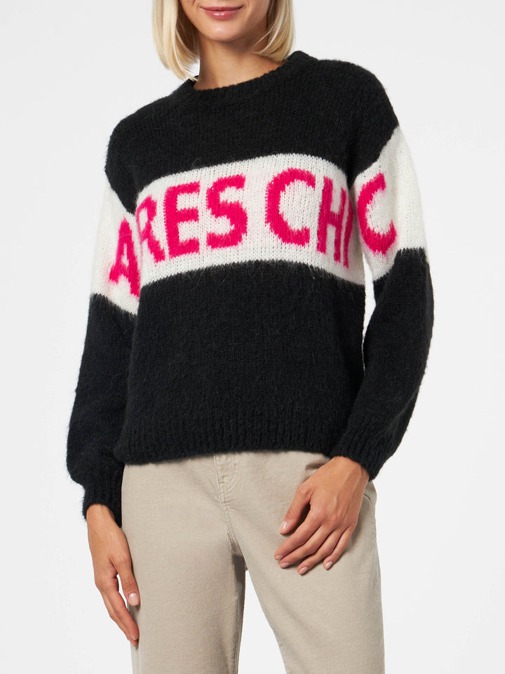 Weicher Damenpullover in kastiger Form mit Apres Chic-Jacquard