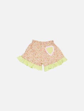 Girl cotton ruffled shorts | Made with Liberty fabric - MC2 Saint Barth