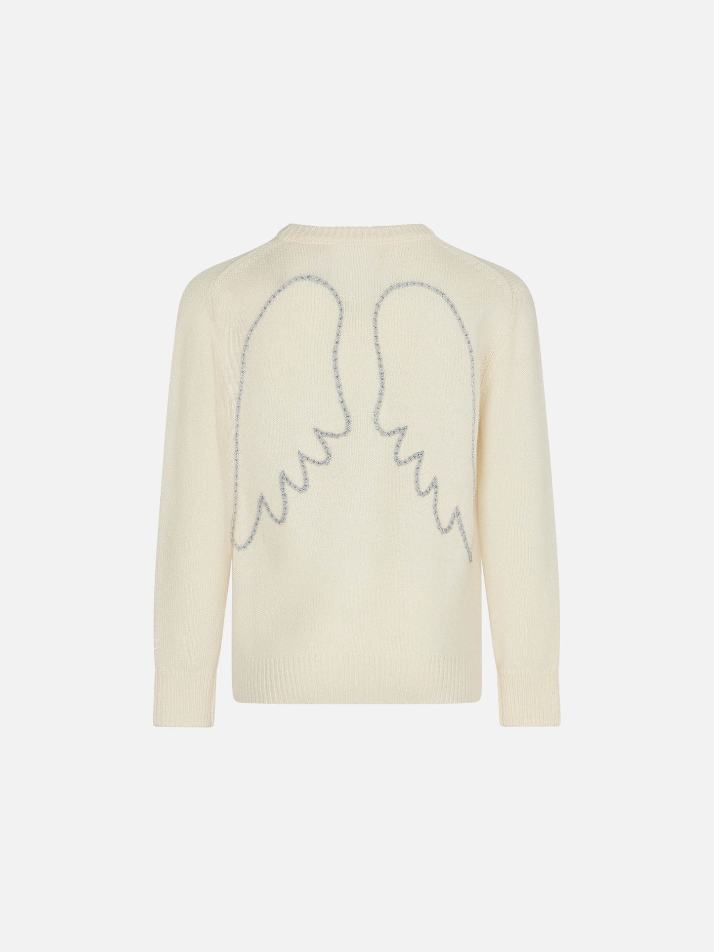 Girl white sweater angel wings embroidery - MC2 Saint Barth