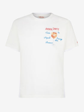 Man cotton t-shirt with Aperol Spritz front embroidery | APEROL SPECIAL EDITION - MC2 Saint Barth