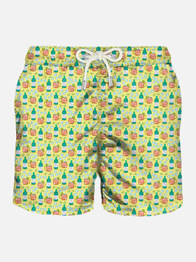 Light fabric man swim shorts cocktail print - MC2 Saint Barth