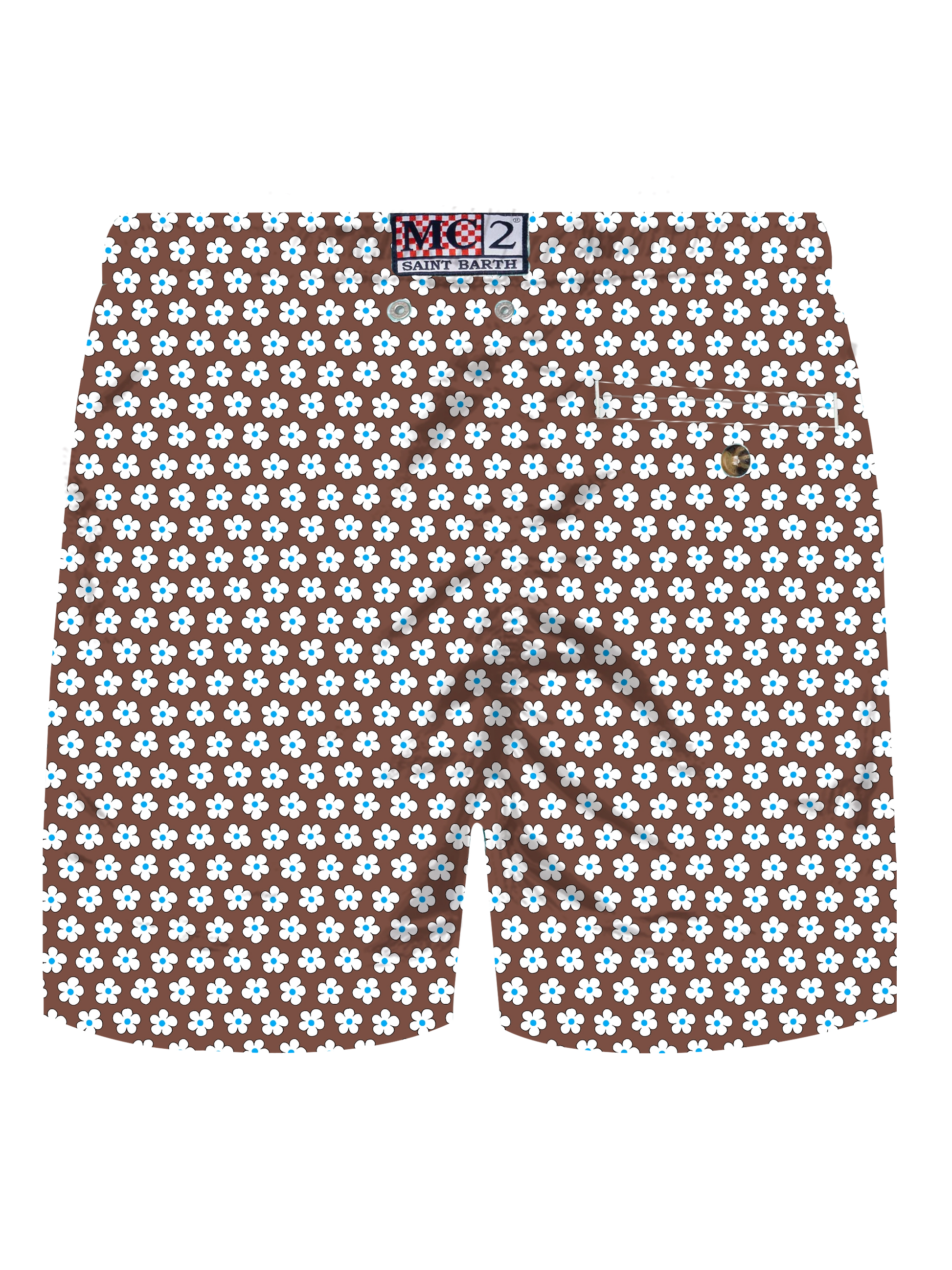 Comfort Light stretch swim shorts with tie print - MC2 Saint Barth