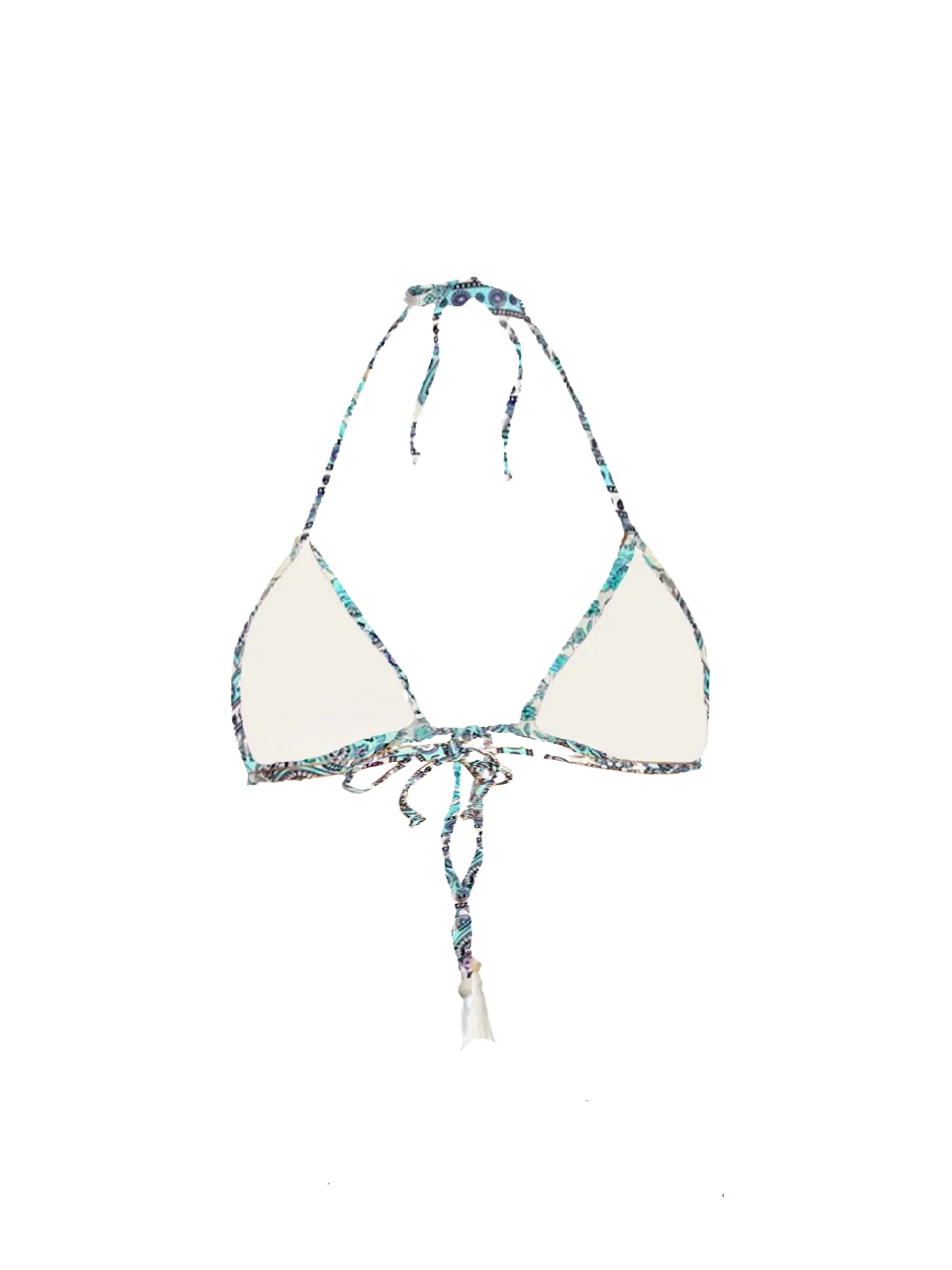 Gipsy print triangle top with tassels - MC2 Saint Barth