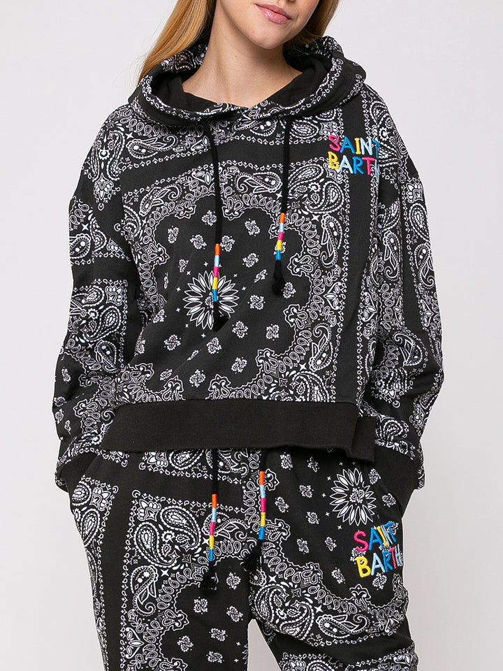 Cotton bandanna hoodie with Saint Barth embroidery - MC2 Saint Barth