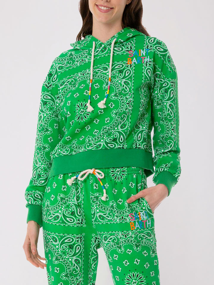 Cotton hoodie with bandanna print - MC2 Saint Barth