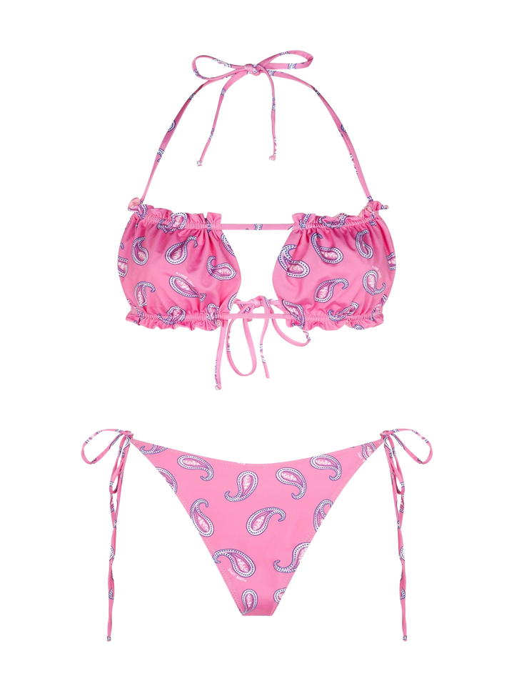 Woman bandeau bikini with paisley print - MC2 Saint Barth