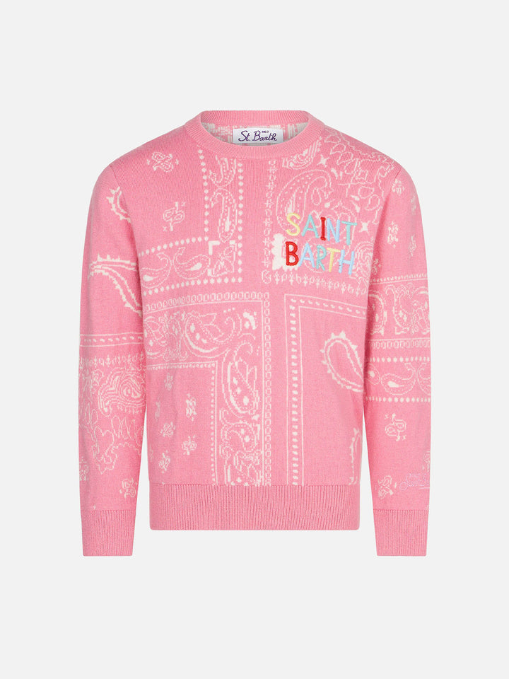 Bandanna print girl sweater with Saint Barth embroidery - MC2 Saint Barth